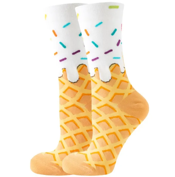 Ice Cream Cone Socks - Tall Socks, Equestrian Riding Socks