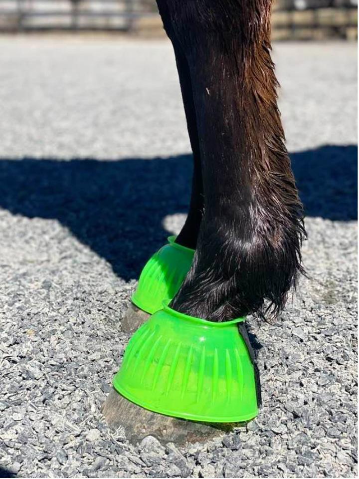 Neon Green Clear Jelly Shoe Bell Boots